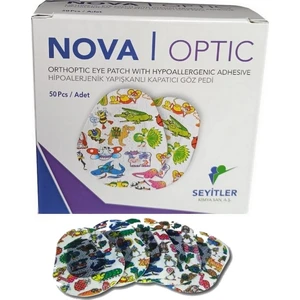 Nova Optik Göz Kapama Bandı - Göz Pedi - Renkli Desenli - Çocuk - 50 Adet