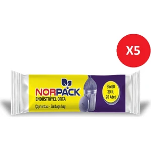 Çöp Poşeti Endüstriyel Orta 160 Gr. Siyah 5 Rulo
