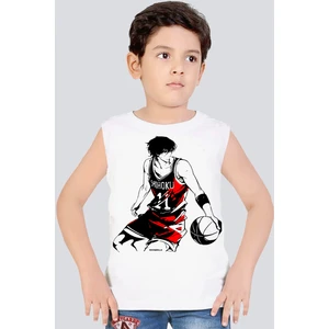 Yakışıklı Basketci Beyaz Kesik Kol | Kolsuz Kız Erkek Uniseks Çocuk T-Shirt | Atlet