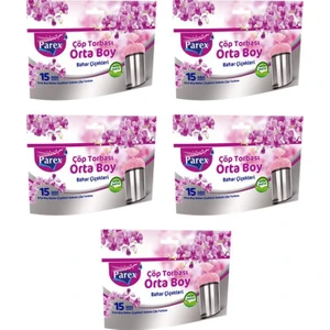 Premium Bahar Kokulu Çöp Torbası 5' Li Paket Orta Boy