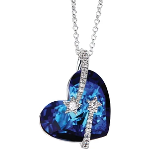 Swarovski Taşlı Kalp Kolye