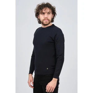 Çizgi Triko Erkek Bisiklet Yaka Slim Fit Kazak 42554259 Lacivert