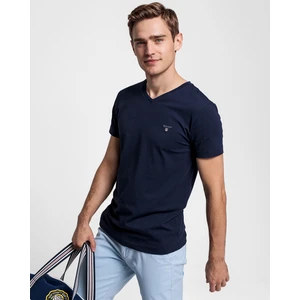 Erkek Lacivert Slim Fit V Yaka T-Shirt 234104.433