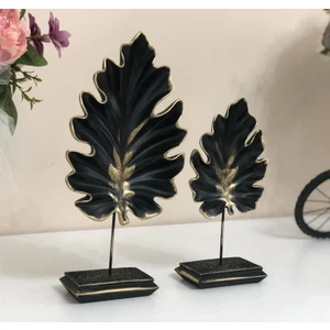 Everest Grup Dekoratif Çınar Yaprak Siyah Set 2'li