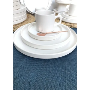 Stackable Mat Beyaz 24 Parça 6 Kişilik Servis Kahvaltı Takımı