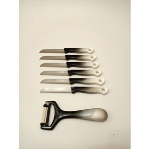 Siyah Ebruli Set 7 Parça Düz Soyacaklı