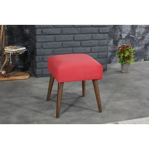 Dekoratif Ahşap Ayaklı Kare Bench Puf-Nar Çiçeği