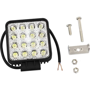LED Kare Off Road Iş Makinesi Kamyon Traktör Projektör Çalışma ve Sis Lambası 16 LED 48 W