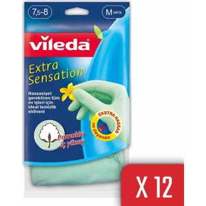 Extra Sensation Temizlik Eldiveni No 7,5-8 Orta Boy 12'li