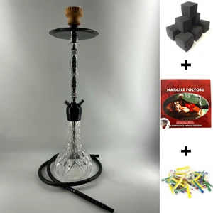 Akarsu Nargile Kristal Kilitli Nargile Takımı + Kömür + Folyo + Sipsi