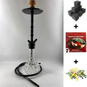 Akarsu Nargile Kristal Kilitli Nargile Takımı + Kömür + Folyo + Sipsi