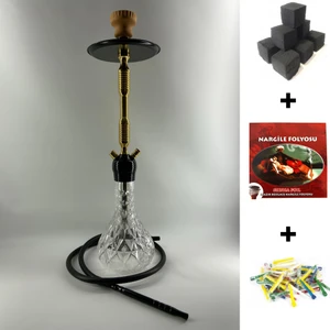 Akarsu Nargile Kristal Kilitli Nargile Takımı + Kömür + Folyo + Sipsi