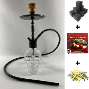 Akarsu Nargile Kilitli Kurukafa Nargile Takımı + Kömür + Folyo + Sipsi