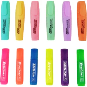 Pastel Renk Fosforlu Kalem 6'lı + Neon Renk Fosforlu Kalem 6'lı + Şeffaf Çanta
