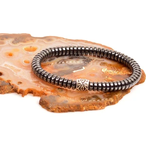 Taş Sandığı Hematit Taşı Bileklik - 2 x 6 mm