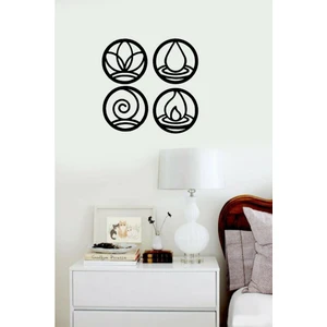 Şirin Lazer 4 Element Ahşap Duvar Dekoru Tablo