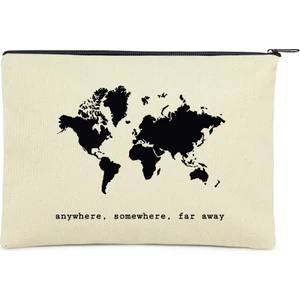 Çınar Bez Çanta Clutch Anywhere Somewhere Kanvas Makyaj Çantası