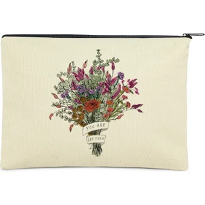 Çınar Bez Çanta Clutch You Are Set Free Kanvas Makyaj Çantası