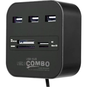 3 Port USB 2.0 Hub - USB Çoklayıcı + USB Kart Okuyucu C-847