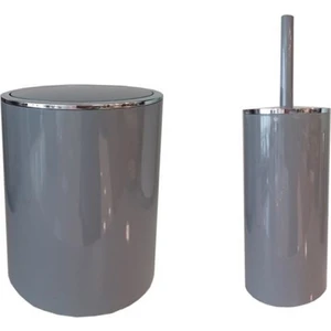 Lenox 6lt Gri Çöp Kovası ve Tuvalet Fırçası