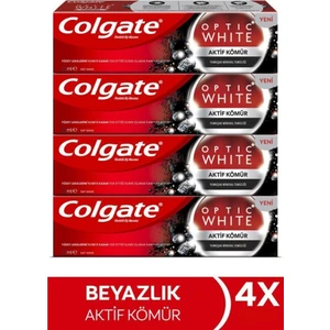 Optic White Aktif Kömür Yumuşak Mineral Temizliği Diş Macunu 4 x 50 ml