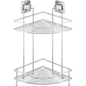 Tekno-tel Easyfıx Askılı 2 Katlı Banyo Köşe Rafı Krom EF253