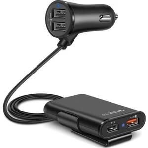 Qc3.0 Araç Şarj 4 USB Portlu Ön Arka Koltuk Klip Yolcu Adaptörü