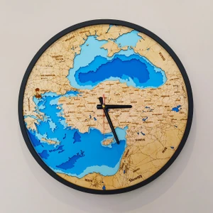 RacartShop Türkiye Haritası Ahşap Duvar SAATI-50X50 cm