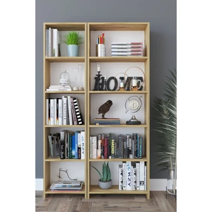 Kzy Mobilya Kzy Mobilya 10 Bölmeli Kitaplık Meşe