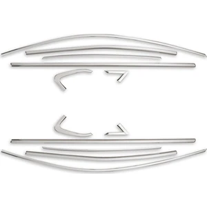 UNC Aksesuar Renault Clio 5 Cam Çerçevesi 2019 Sonrası 12 Parça Komple Set Paslanmaz Krom