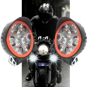 Motosiklet 9 Ledli Sis Farı Çakar Modlu 2 Adet 12V LED Far