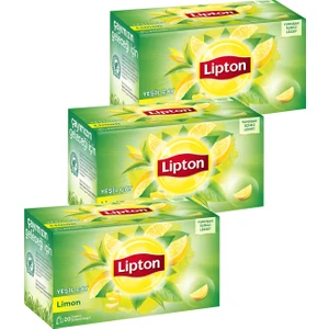 Limonlu Bardak Poşet Yeşil Çay 20 x 1,5 Gr. Üçlü Set