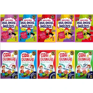 Harika Çocuk Yayınları Okul Öncesi Ingilizce ve Çizgi Çalışmaları Eğitim Seti 10 Kitap