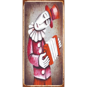 Hayat Poster Hüzünlü Akardiyon Mini Retro Ahşap Poster