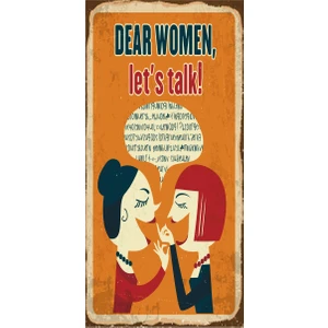 Hayat Poster Gel Konuşalım Kadın Mini Retro Ahşap Poster