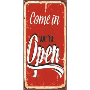 Hayat Poster Open Açık Mini Retro Ahşap Poster