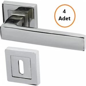 Avanti Nikel Saten Kare Rozetli Oda Kapı Kolu-4 Takım