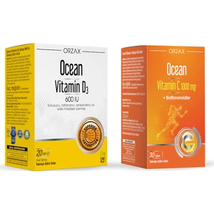 Ocean Vitamin D3 600 Iu Sprey 20 ml + Ocean Vitamin C 1000 Mg 30 Tablet