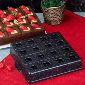6597 Brownie Döküm Granit Kek Kalıbı Siyah