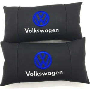 Otomotiv Volkswagen Deri Araç Boyun Yastığı 2 Adet Oto Yastık Vw