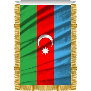 Azerbaycan Bayrağı Sancağı Saçaklı 50 x 75 cm