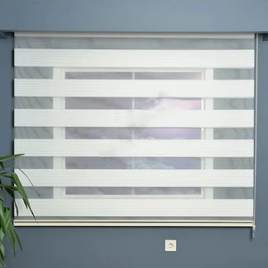 Halim Perdesan Geniş Pliseli Krem Zebra Perde Gp-02