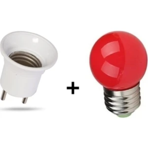 Kırmızı 1 Watt LED Gece Lambası Ampulü+ Duylu Fiş