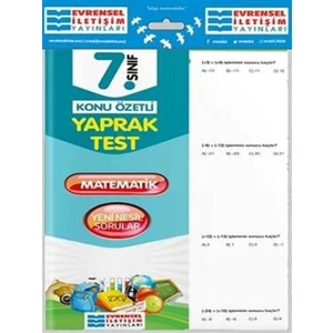 Evrensel İletişim Yayınları   7.Sınıf  Matematik Yaprak Test