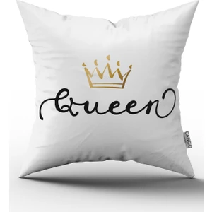 Cango Home Queen Kraliçe Dijital Baskılı Kırlent Kılıfı