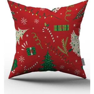 Cango Home Yılbaşı Temalı Dijital Baskılı Kırlent Yastık Kılıfı CGH297