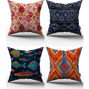 Cango Home 4'lü Kırlent Kılıfı Seti - 43X43 cm - 063