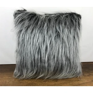 Cango Home Peluş Gri Renk Yastık Kırlent Kılıfı