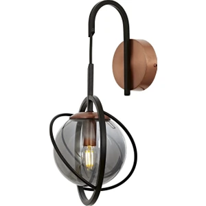 AVONNI AP-60291-1BSY Siyah Boyalı Aplik E14 Metal Cam 22x24cm