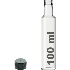 100 cc Şeffaf Dorika Sızdırmaz Siyah Kapaklı 100 ml Yuvarlak Cam Şişe 1 Adet